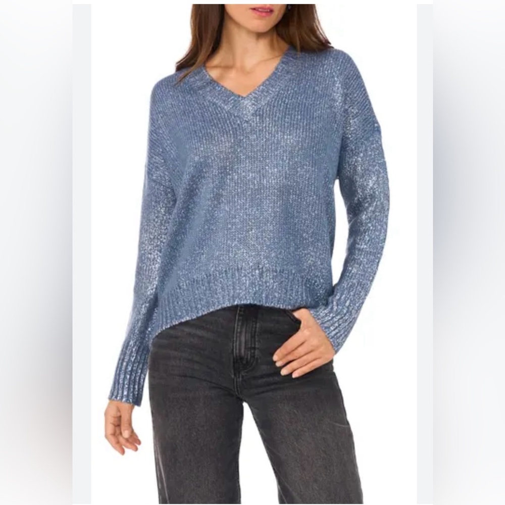1.State Oversize V-neck Sweater In Dreamy Blue
size XL new no tags